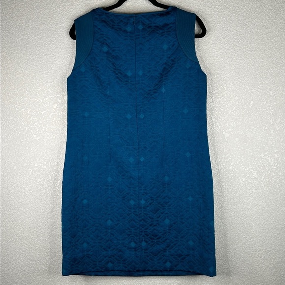 J. Crew Jade Green Geometric Sleeveless Classic Modern Sheath Dress Size Small - Picture 4 of 6